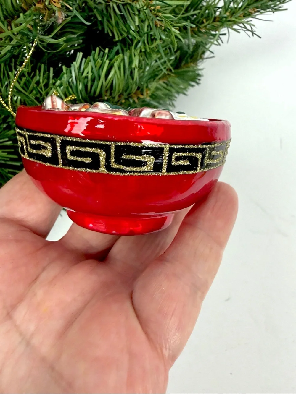 Glass Christmas Ornament Bowl Of Ramen made in Poland for Sur La Table
